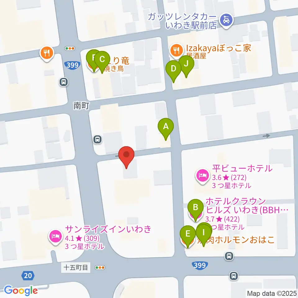 FMいわき周辺のファミレス・ファーストフード一覧地図