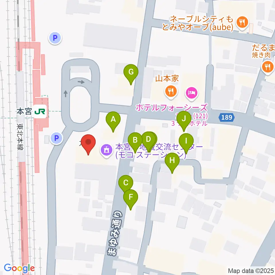 FMモットコム周辺のファミレス・ファーストフード一覧地図
