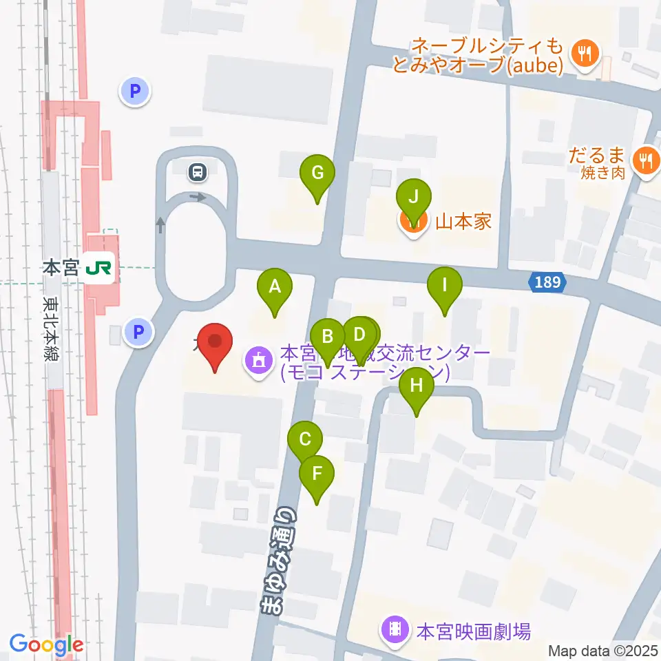 FMモットコム周辺のファミレス・ファーストフード一覧地図