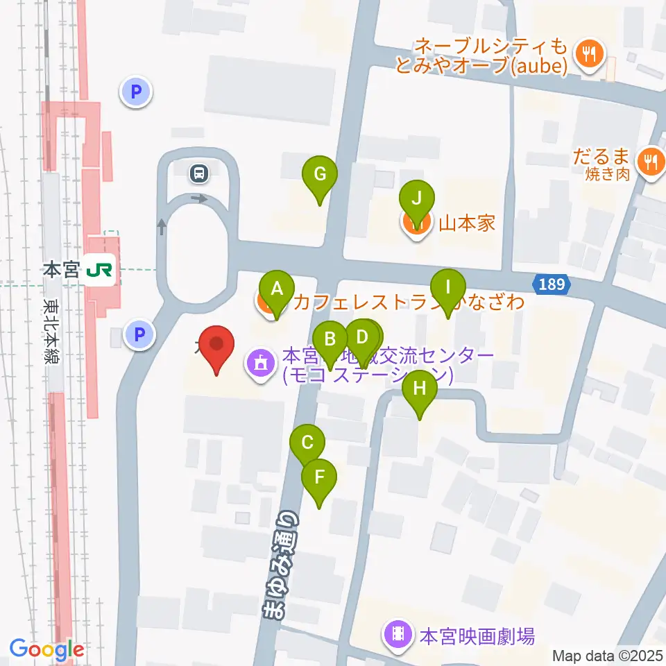 FMモットコム周辺のファミレス・ファーストフード一覧地図