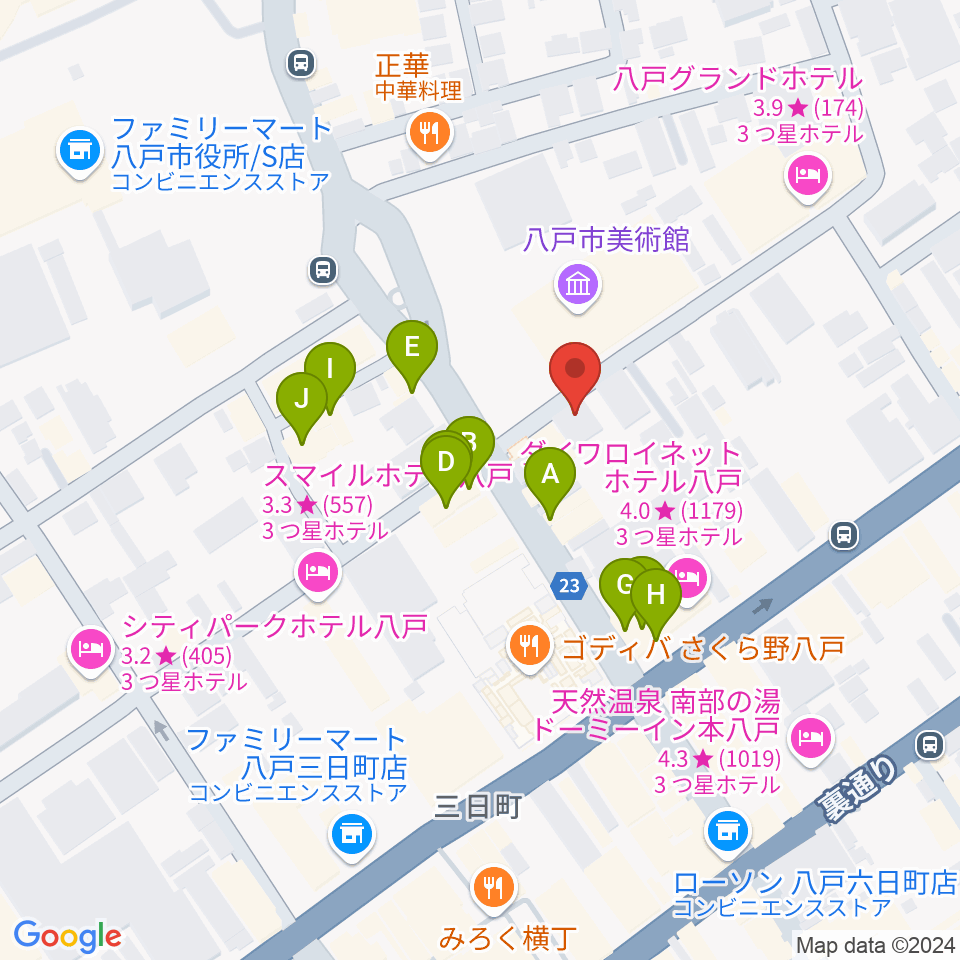 ビーエフエム周辺のファミレス・ファーストフード一覧地図