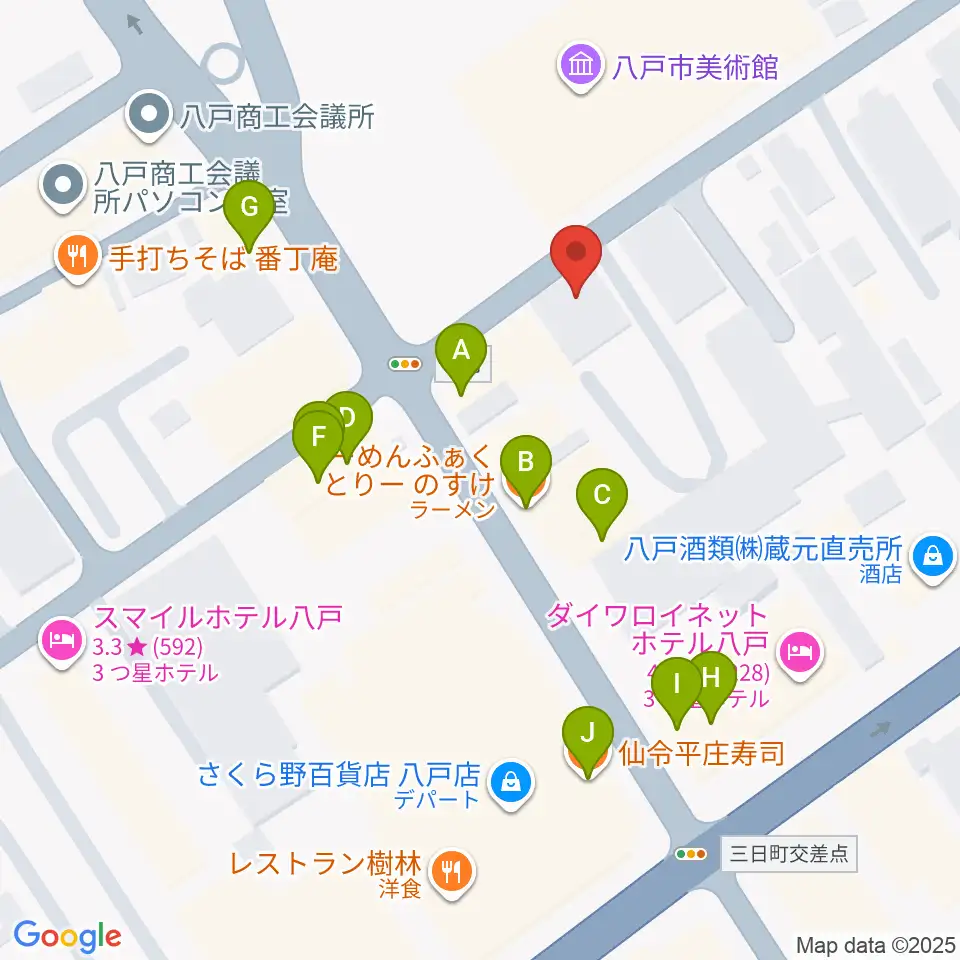 ビーエフエム周辺のファミレス・ファーストフード一覧地図