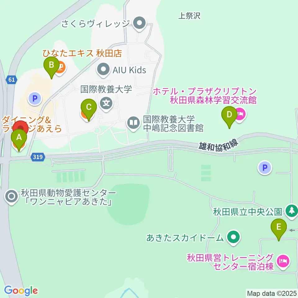 エフエム椿台周辺のファミレス・ファーストフード一覧地図