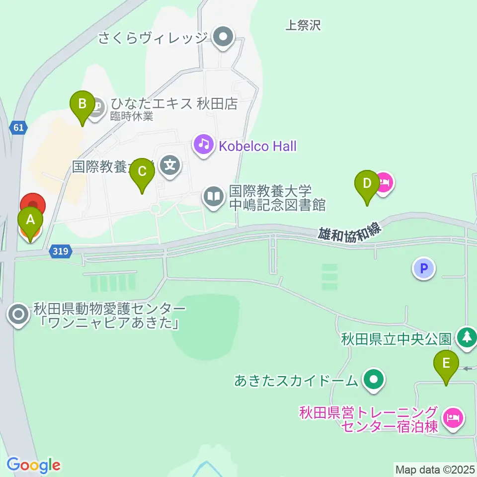 エフエム椿台周辺のファミレス・ファーストフード一覧地図
