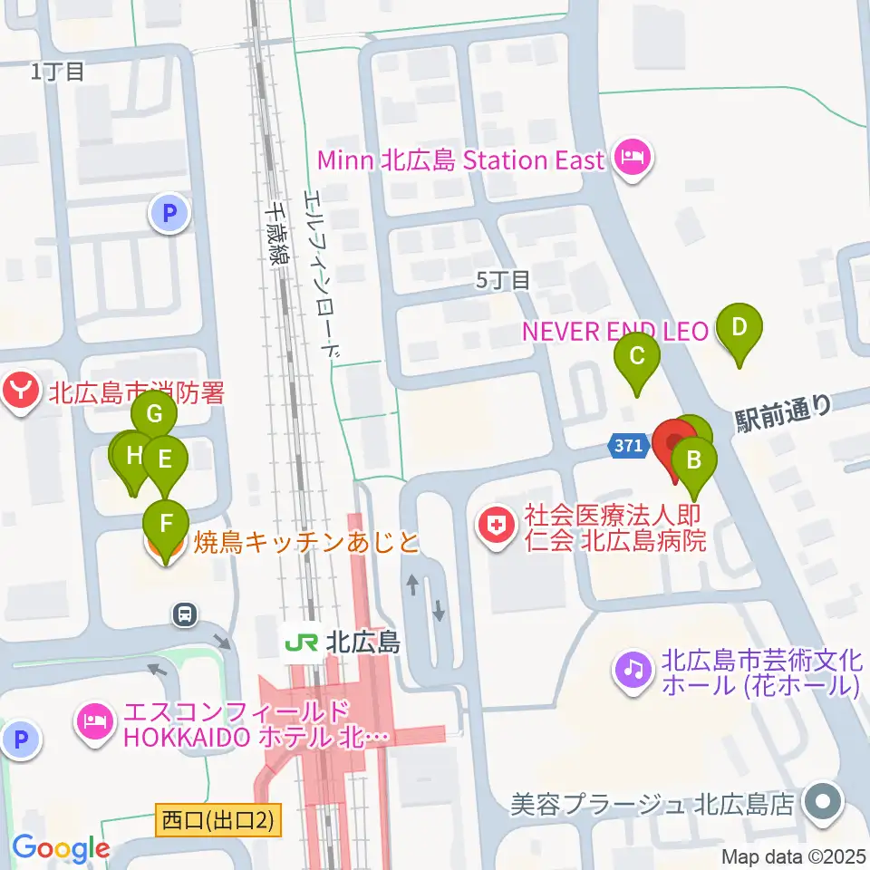 FMメイプル周辺のファミレス・ファーストフード一覧地図