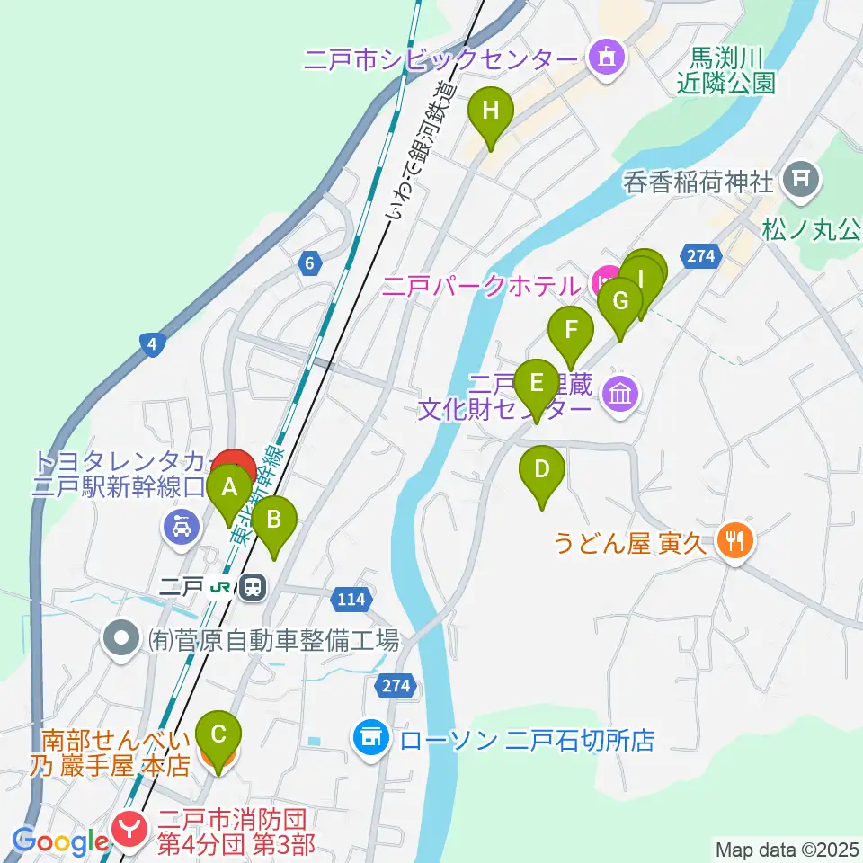 カシオペアFM周辺のファミレス・ファーストフード一覧地図