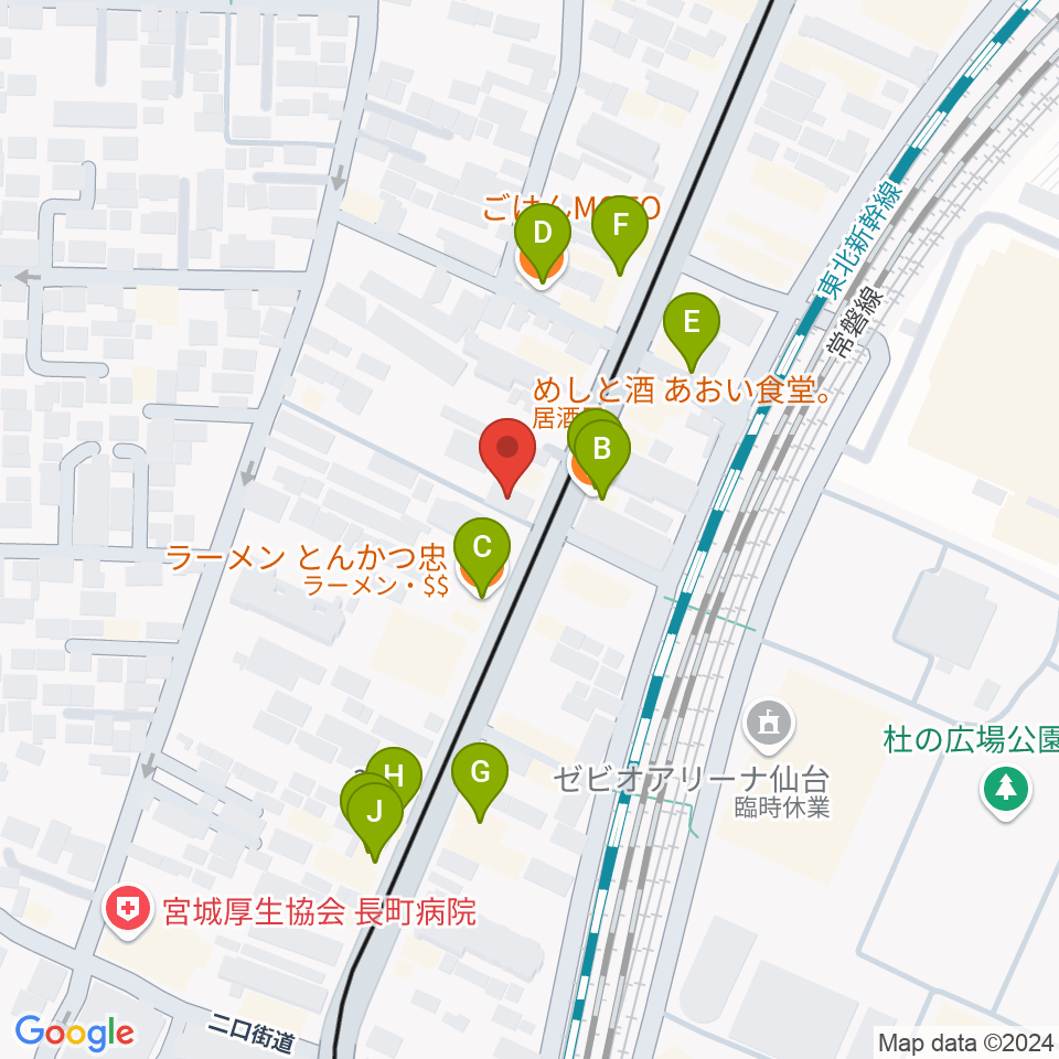 エフエムたいはく周辺のファミレス・ファーストフード一覧地図