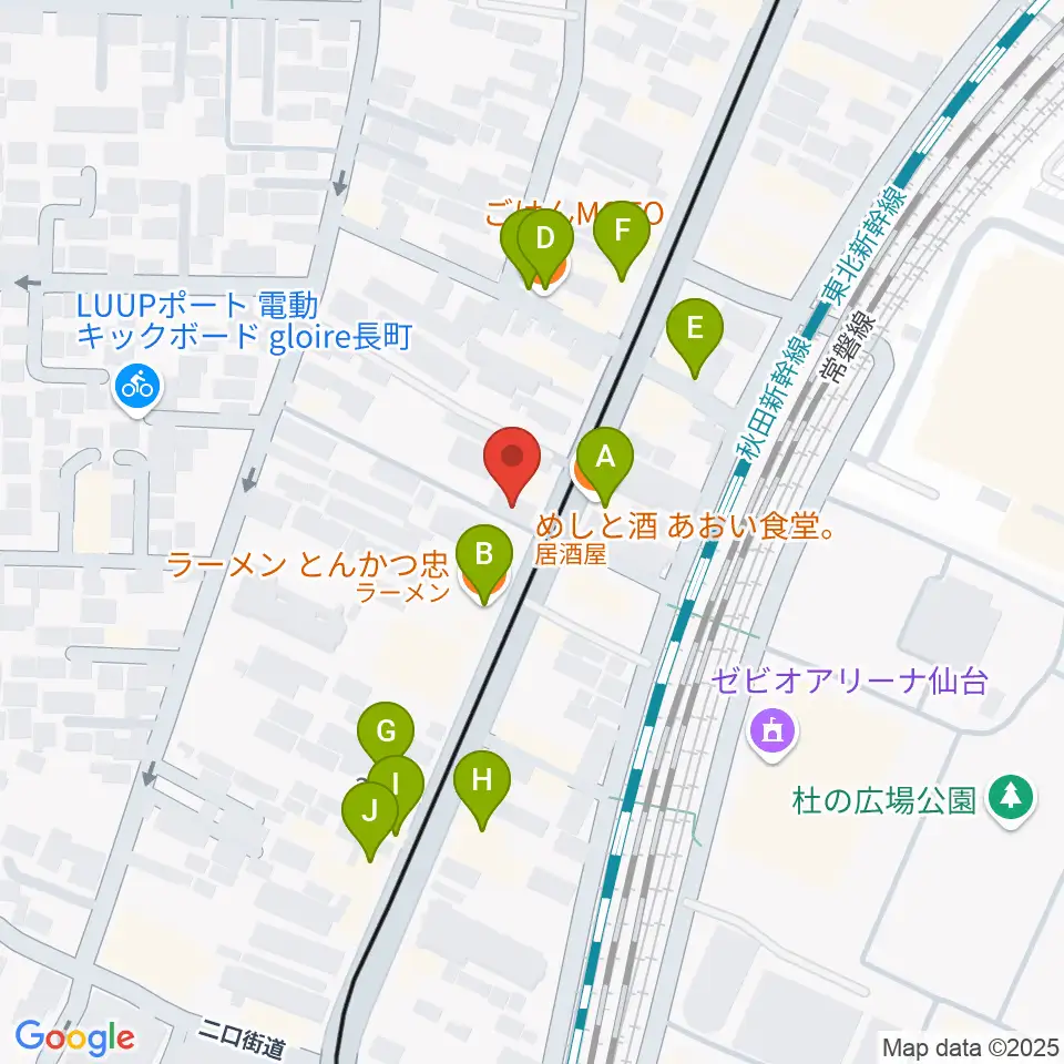 エフエムたいはく周辺のファミレス・ファーストフード一覧地図