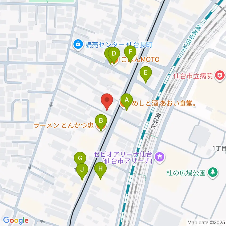 エフエムたいはく周辺のファミレス・ファーストフード一覧地図