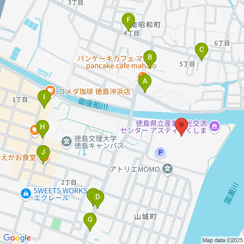 エフエムびざん B-FM791周辺のファミレス・ファーストフード一覧地図