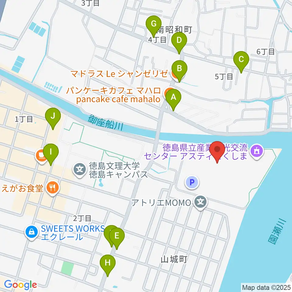 エフエムびざん B-FM791周辺のファミレス・ファーストフード一覧地図