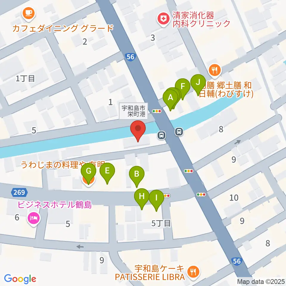 FMがいや周辺のファミレス・ファーストフード一覧地図