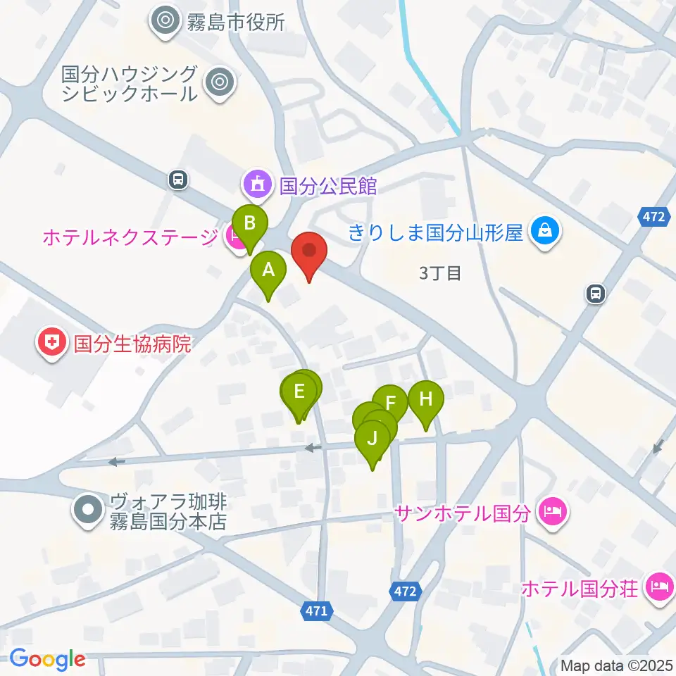 FMきりしま プラスきりしま周辺のファミレス・ファーストフード一覧地図