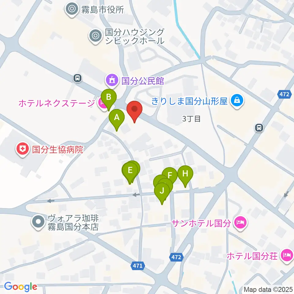 FMきりしま プラスきりしま周辺のファミレス・ファーストフード一覧地図