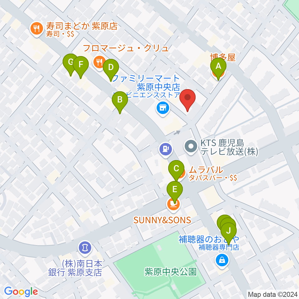 フレンズFM762周辺のファミレス・ファーストフード一覧地図