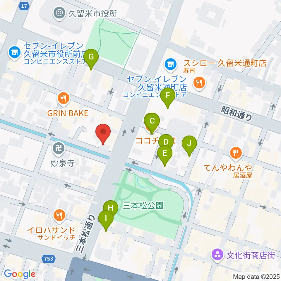 ドリームスエフエム周辺のファミレス・ファーストフード一覧地図