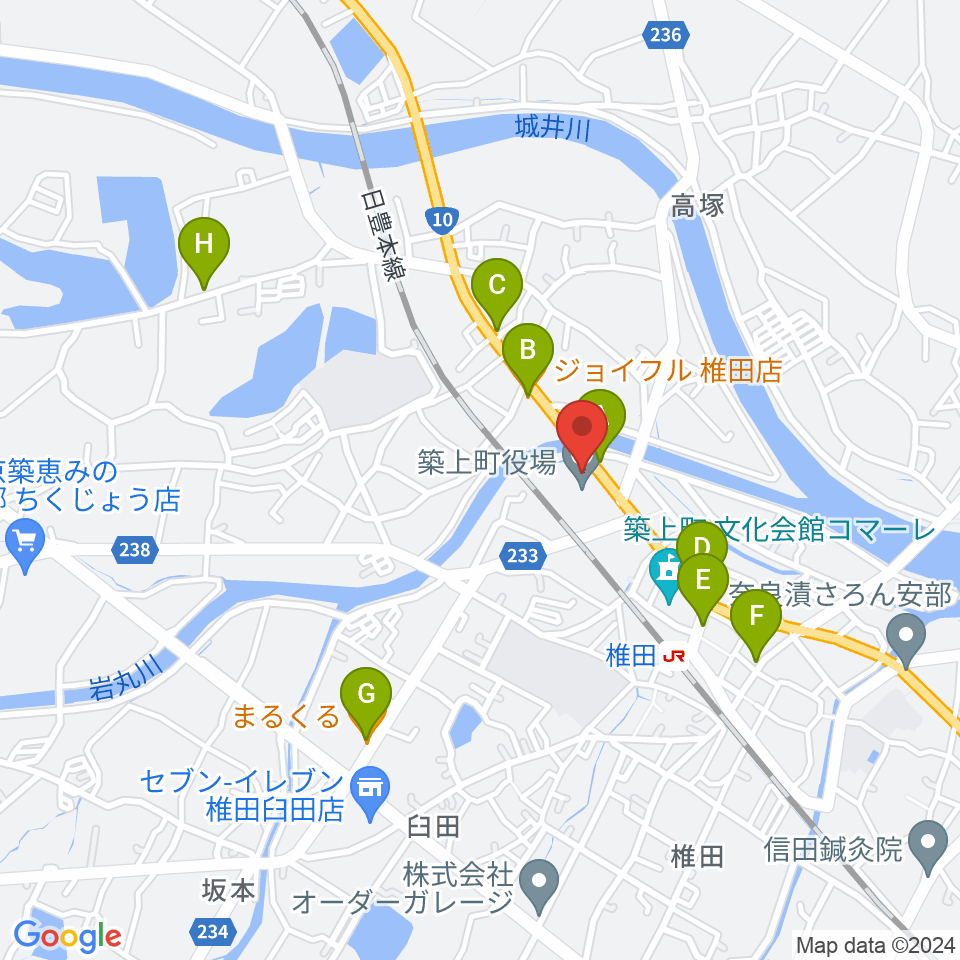 スターコーンFM周辺のファミレス・ファーストフード一覧地図