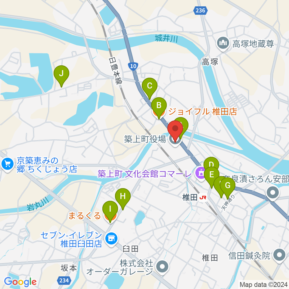 スターコーンFM周辺のファミレス・ファーストフード一覧地図