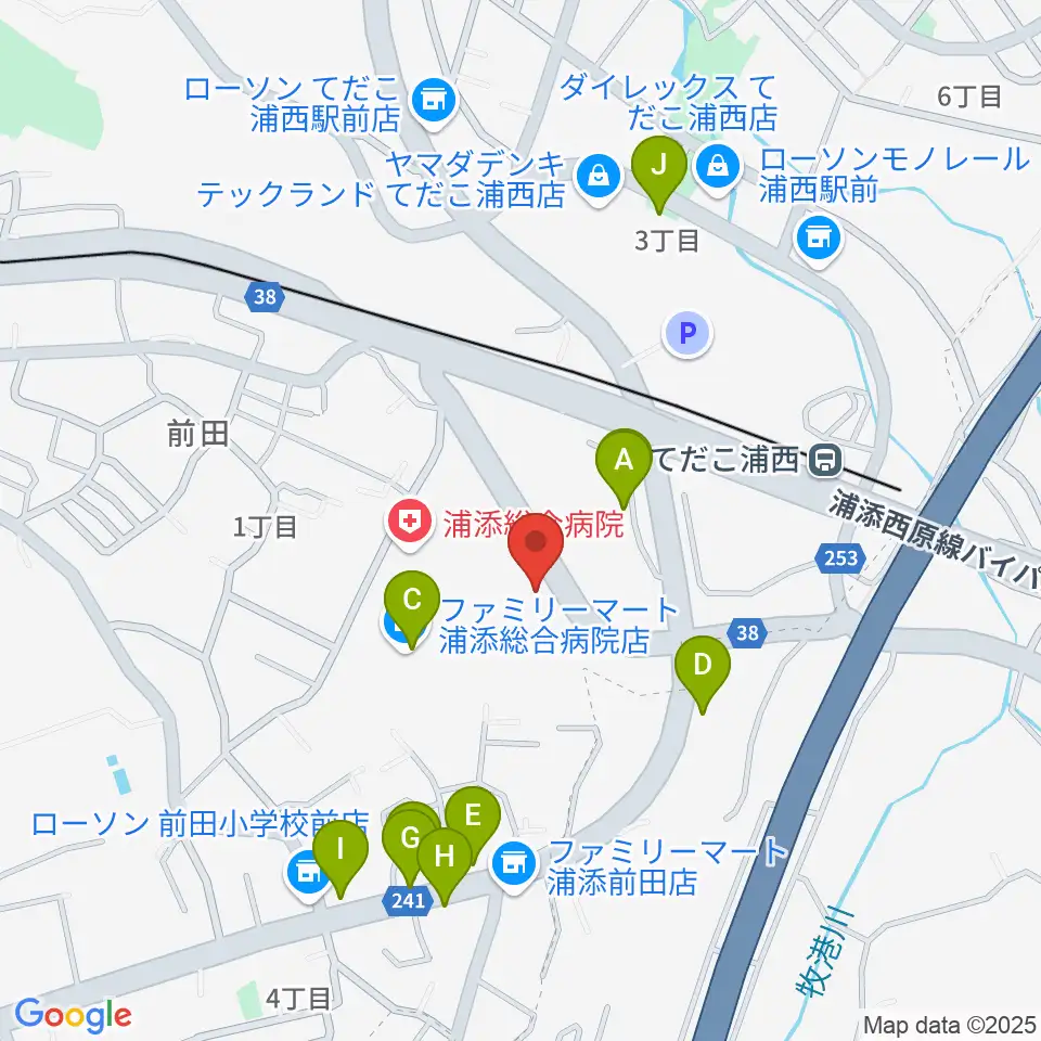FM21周辺のファミレス・ファーストフード一覧地図