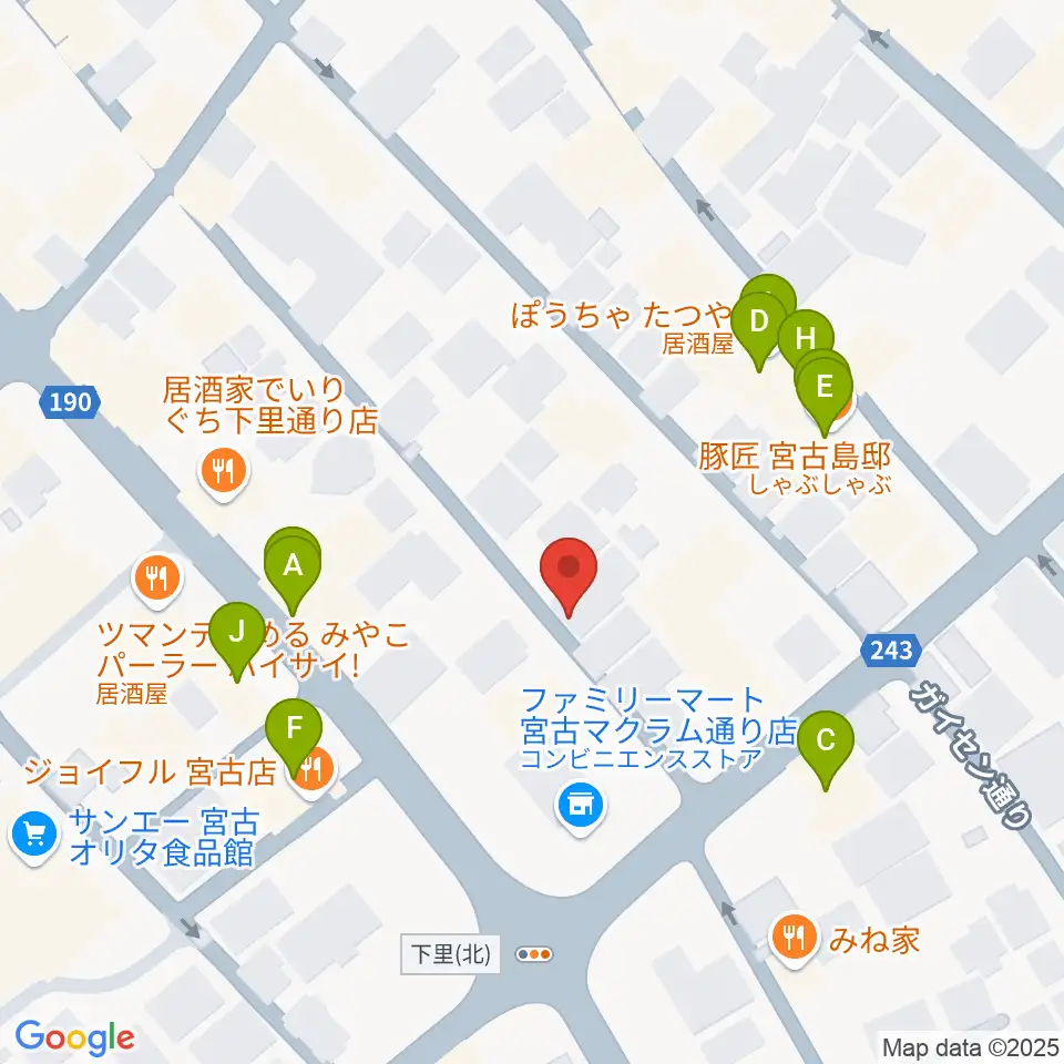エフエムみやこ周辺のファミレス・ファーストフード一覧地図