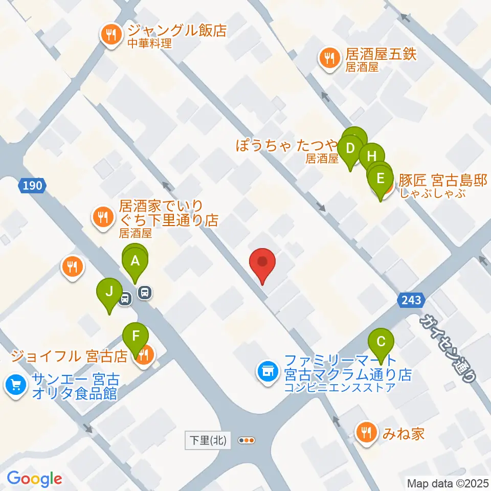 エフエムみやこ周辺のファミレス・ファーストフード一覧地図