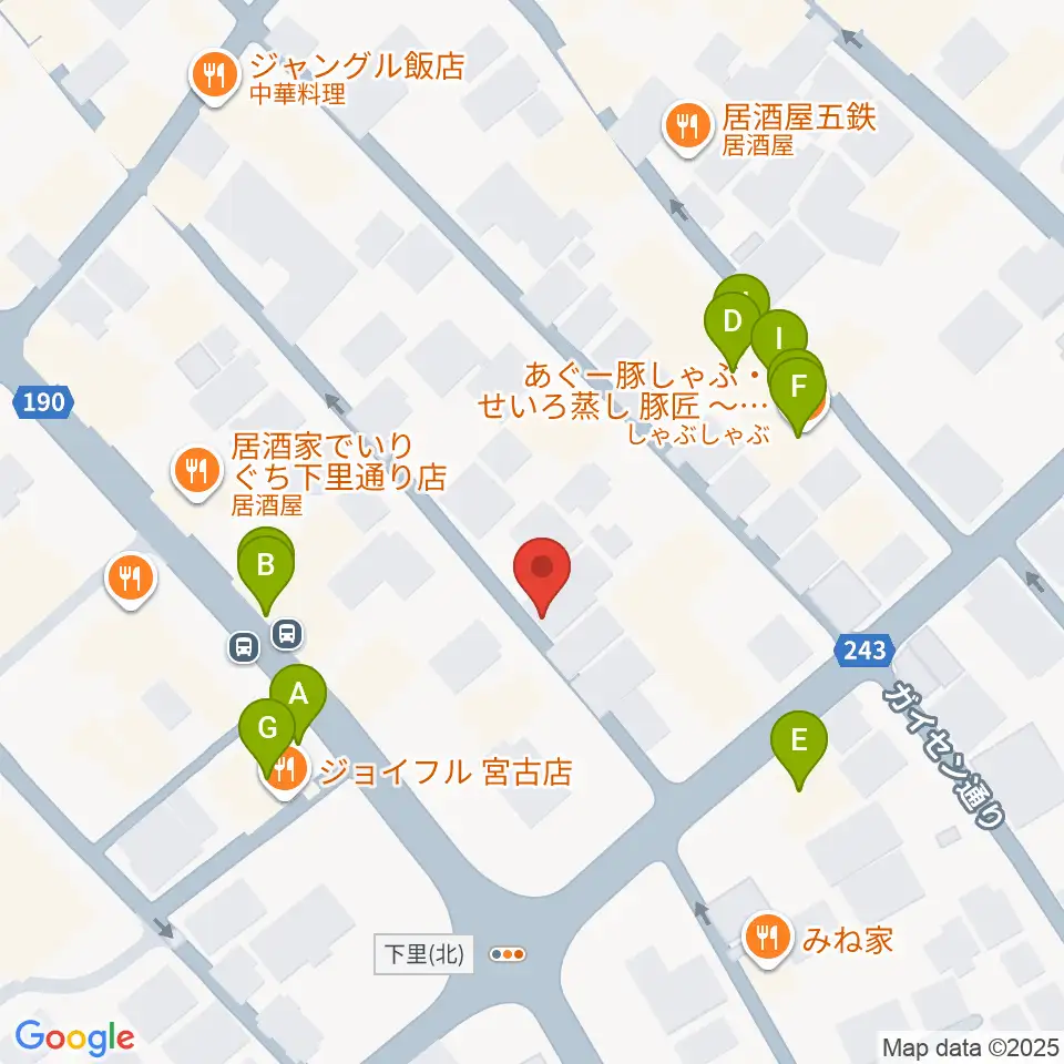 エフエムみやこ周辺のファミレス・ファーストフード一覧地図
