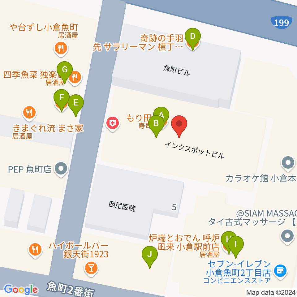 FM KITAQ周辺のファミレス・ファーストフード一覧地図