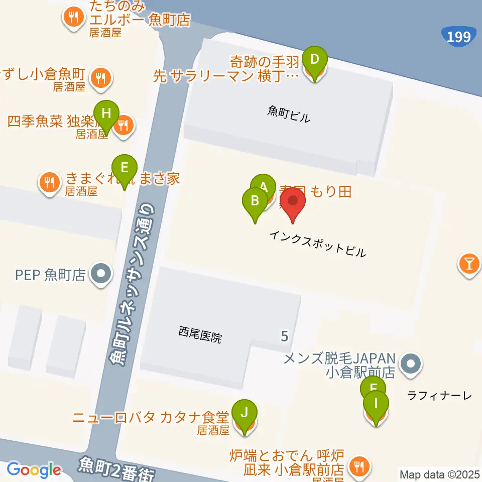 FM KITAQ周辺のファミレス・ファーストフード一覧地図