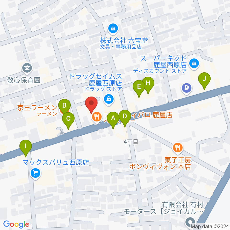 FMかのや周辺のファミレス・ファーストフード一覧地図