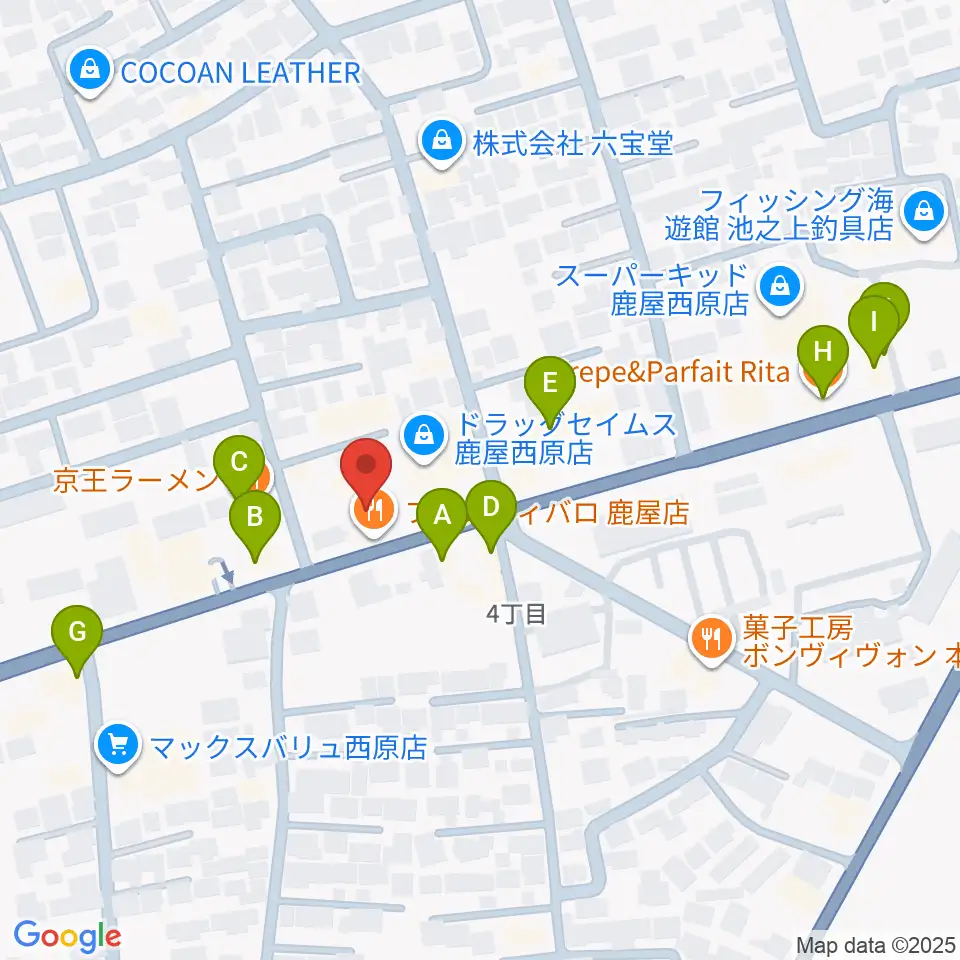 FMかのや周辺のファミレス・ファーストフード一覧地図