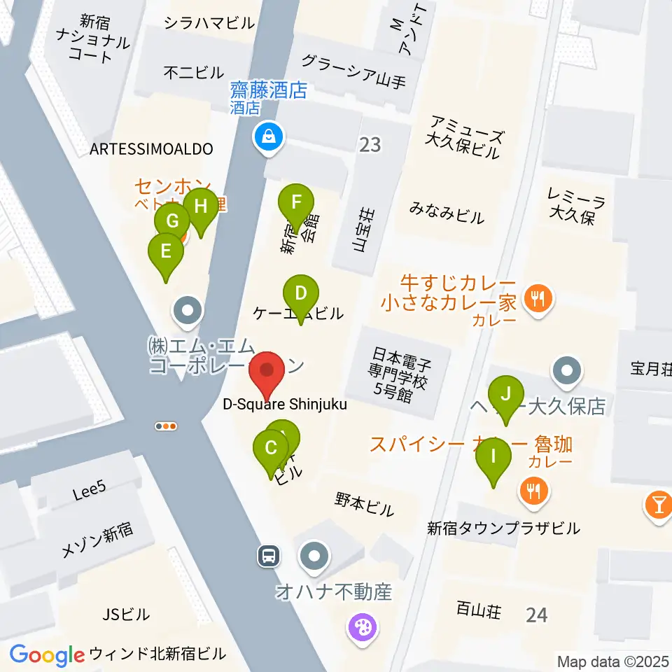 Vantage周辺のファミレス・ファーストフード一覧地図