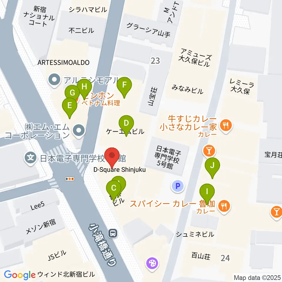 Vantage周辺のファミレス・ファーストフード一覧地図
