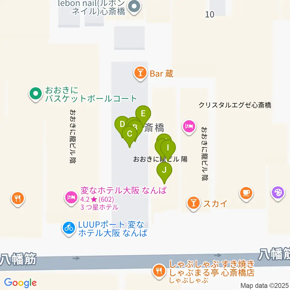 グリーンスタジオ周辺のファミレス・ファーストフード一覧地図