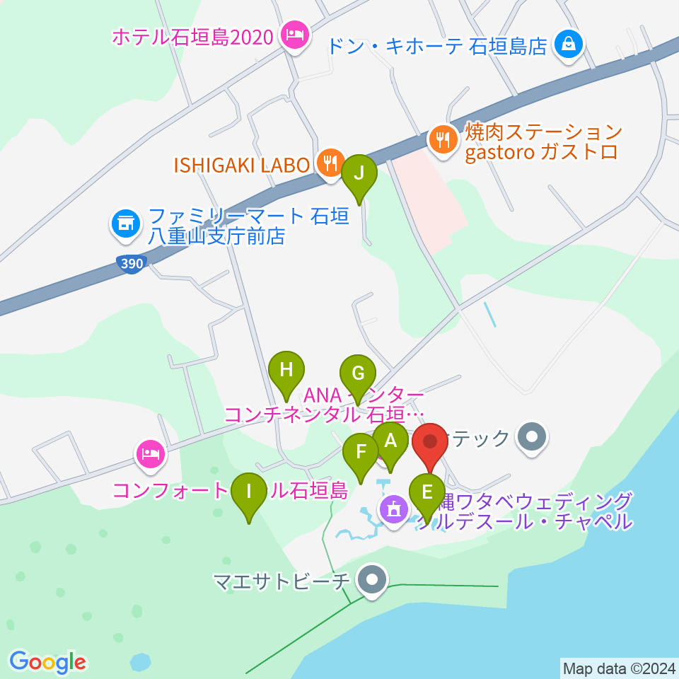 FMいしがきサンサンラジオ周辺のファミレス・ファーストフード一覧地図