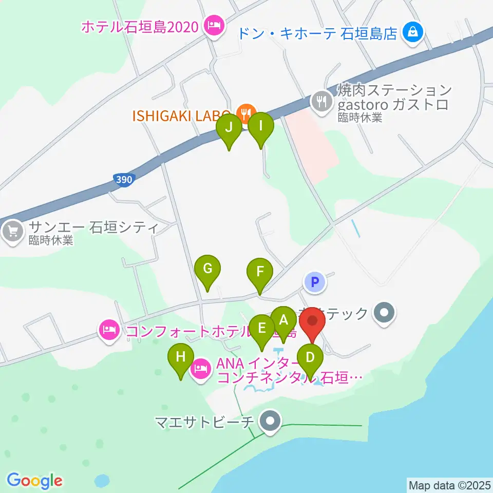 FMいしがきサンサンラジオ周辺のファミレス・ファーストフード一覧地図