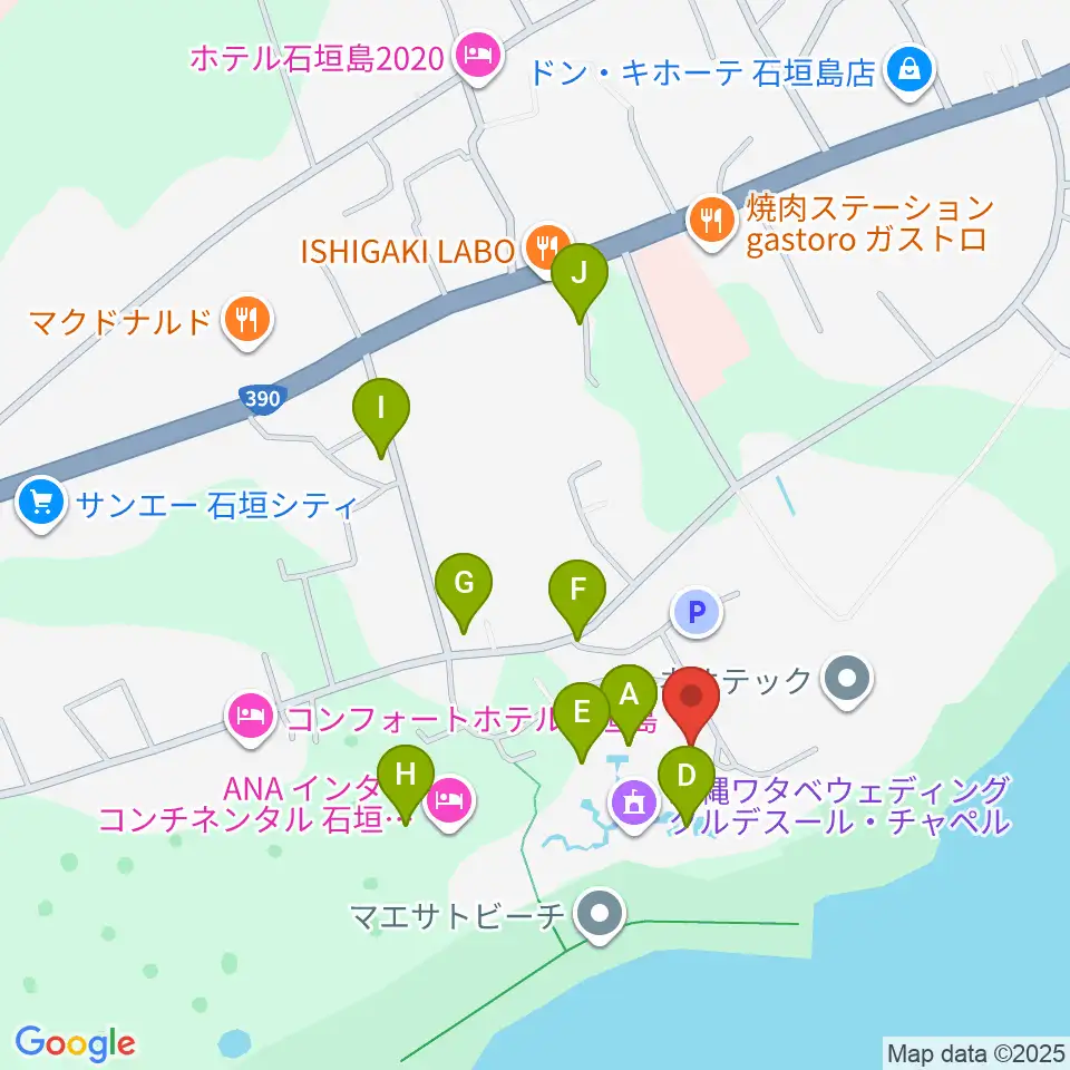 FMいしがきサンサンラジオ周辺のファミレス・ファーストフード一覧地図