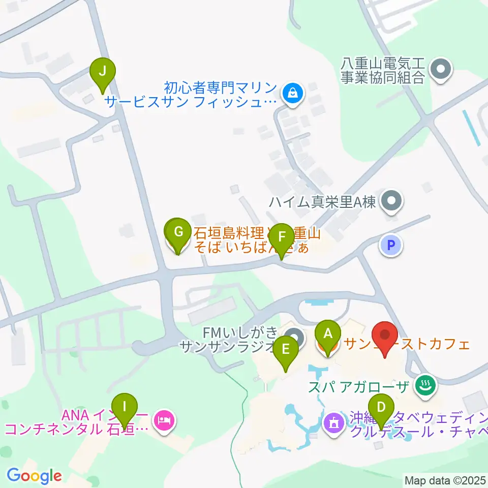 FMいしがきサンサンラジオ周辺のファミレス・ファーストフード一覧地図