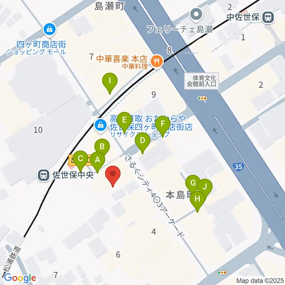 はっぴぃ！FM周辺のファミレス・ファーストフード一覧地図