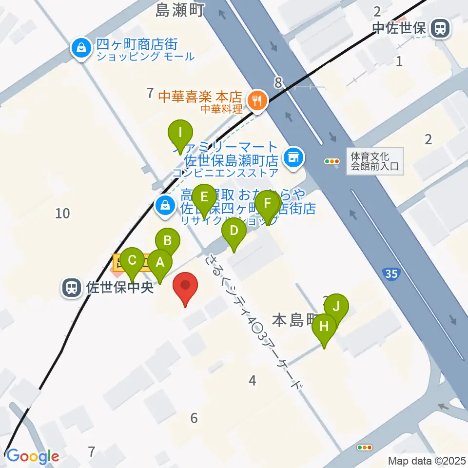 はっぴぃ！FM周辺のファミレス・ファーストフード一覧地図