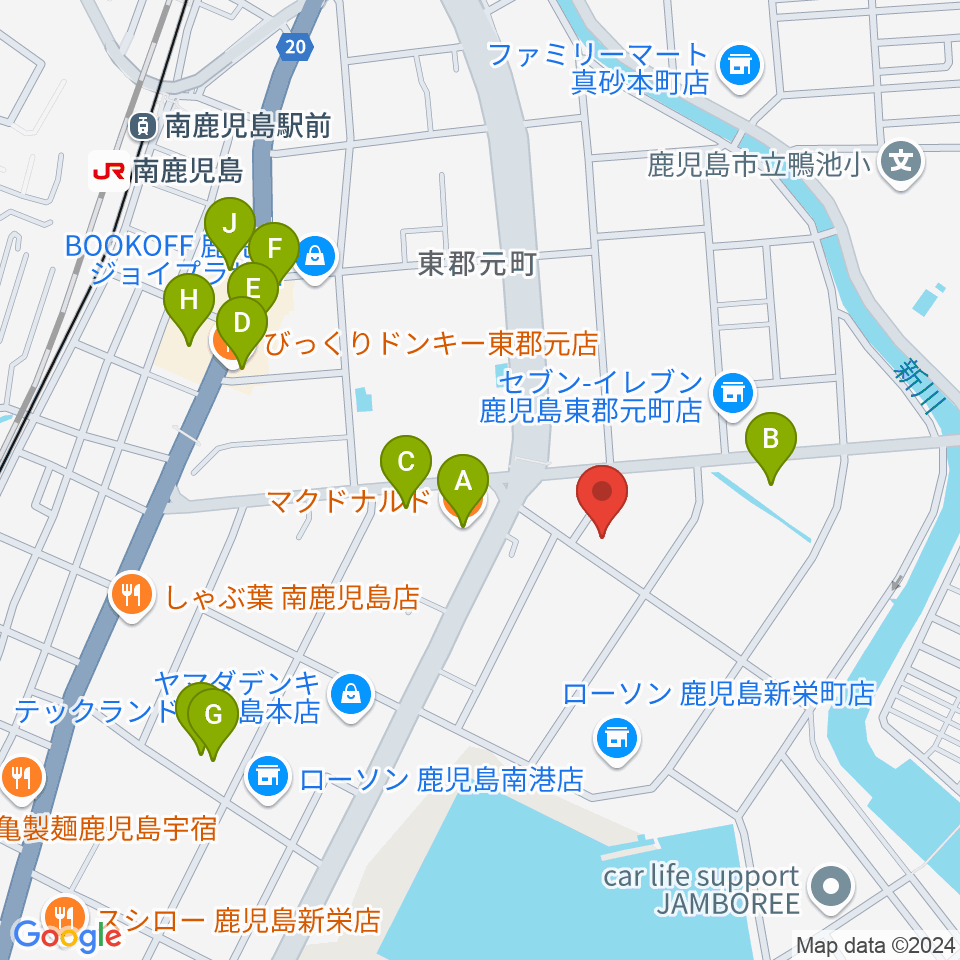 FMぎんが周辺のファミレス・ファーストフード一覧地図