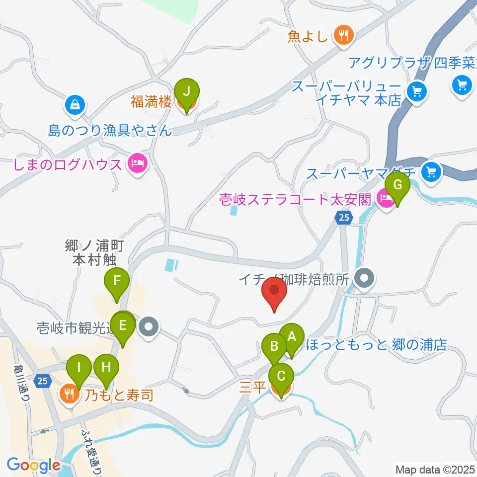 壱岐エフエム周辺のファミレス・ファーストフード一覧地図