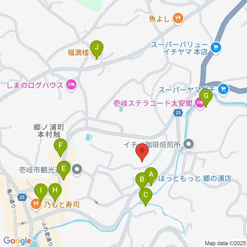 壱岐エフエム周辺のファミレス・ファーストフード一覧地図