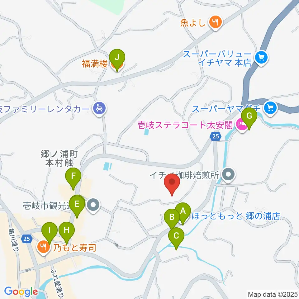 壱岐エフエム周辺のファミレス・ファーストフード一覧地図