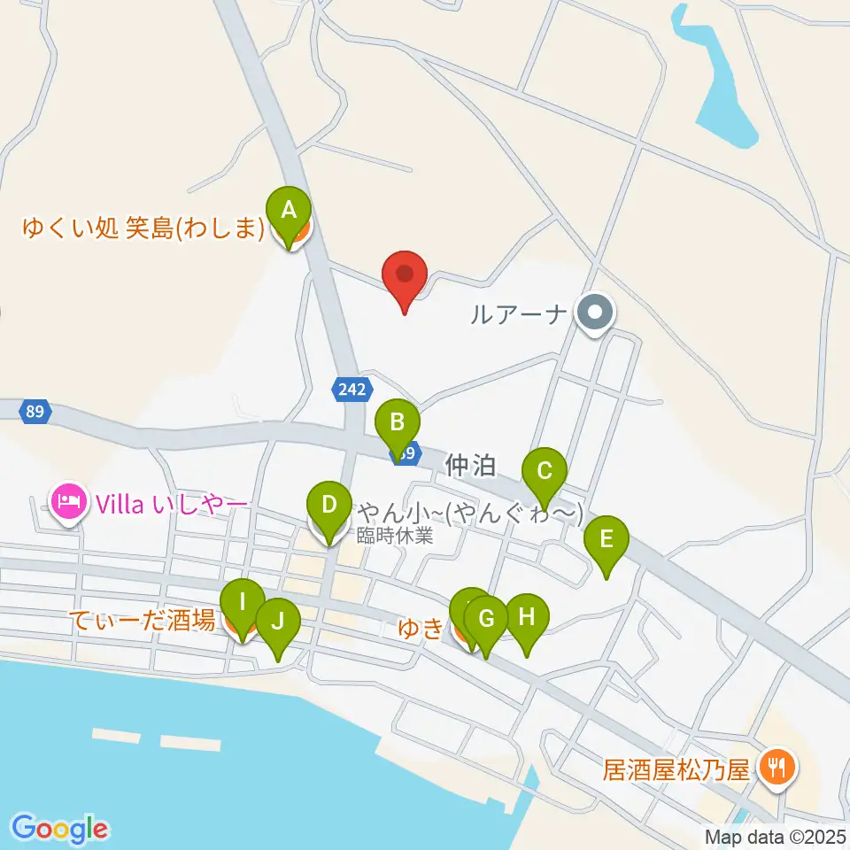 FMくめじま周辺のファミレス・ファーストフード一覧地図