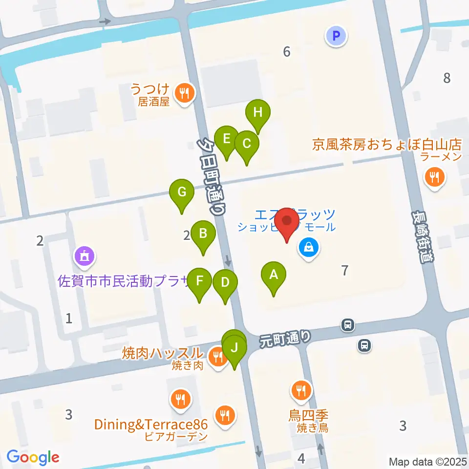 えびすFM周辺のファミレス・ファーストフード一覧地図