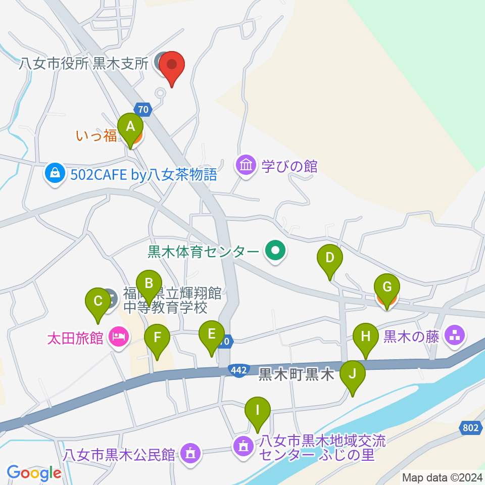 FM八女周辺のファミレス・ファーストフード一覧地図