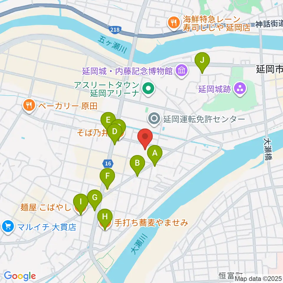 FMのべおか周辺のファミレス・ファーストフード一覧地図