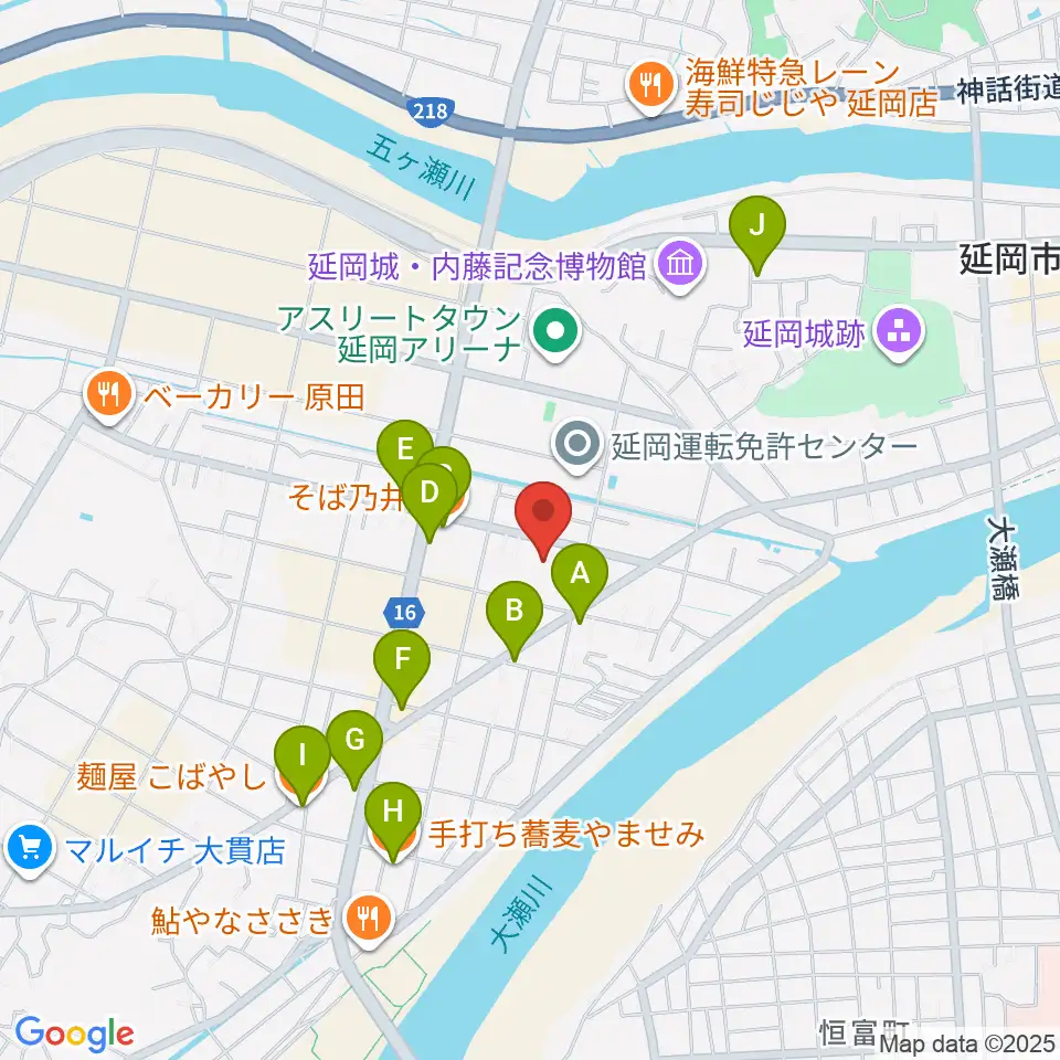 FMのべおか周辺のファミレス・ファーストフード一覧地図