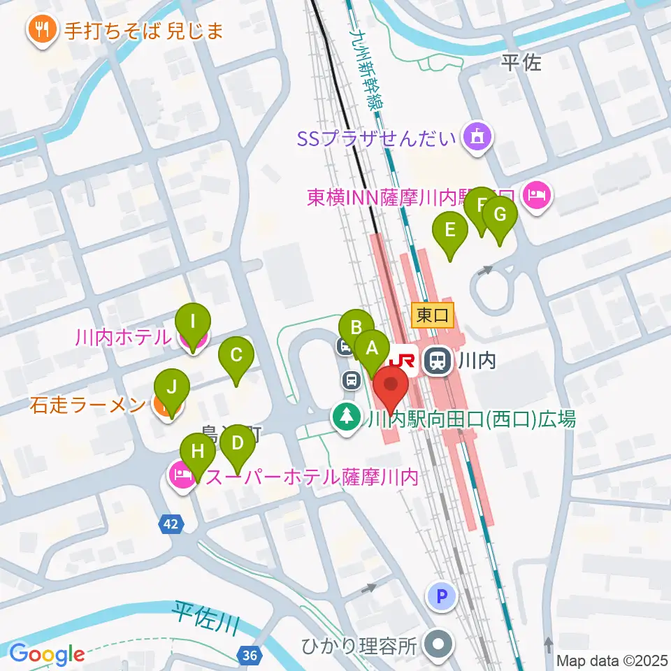 FMさつませんだい周辺のファミレス・ファーストフード一覧地図