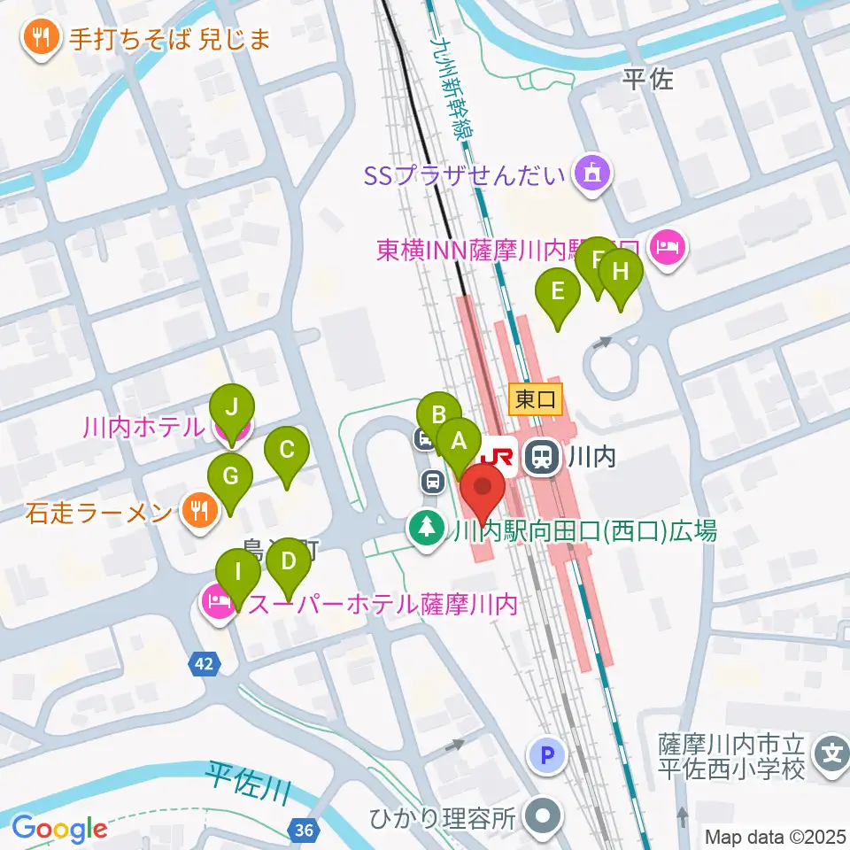 FMさつませんだい周辺のファミレス・ファーストフード一覧地図